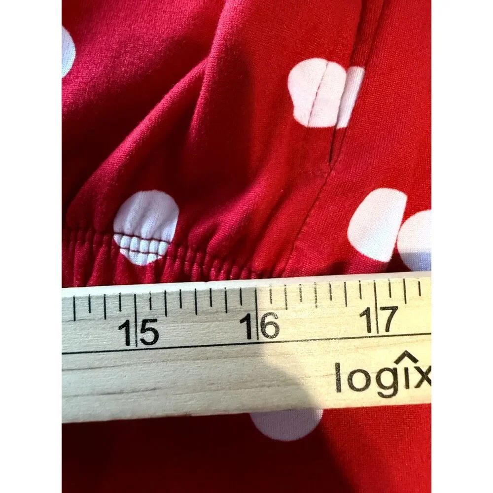 Kate Spade 1X Red Polka Dot Long Sleeve Button Front Pajama PJ Set Lounge Plus